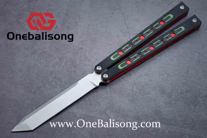 TheOne Original Point Clone Aluminum+Dual Color G10 Handle Stainless Steel Trainer Blade