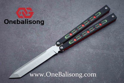 TheOne Original Point Clone Aluminum+Dual Color G10 Handle Stainless Steel Trainer Blade