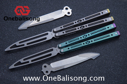 EXTREMES Balisong Titanium Alloy Handle 440c Stainless Steel Blade Bushing