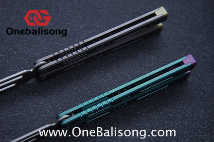EXTREMES Balisong Titanium Alloy Handle 440c Stainless Steel Blade Bushing