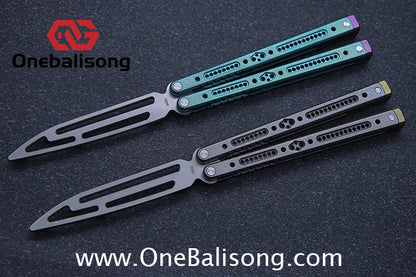 EXTREMES Balisong Titanium Alloy Handle 440c Stainless Steel Blade Bushing