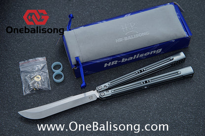 HR Killer Balisong  Seven series aluminum Handle 14c28n/vg10 Blade integrated+traditional shaft sleeve