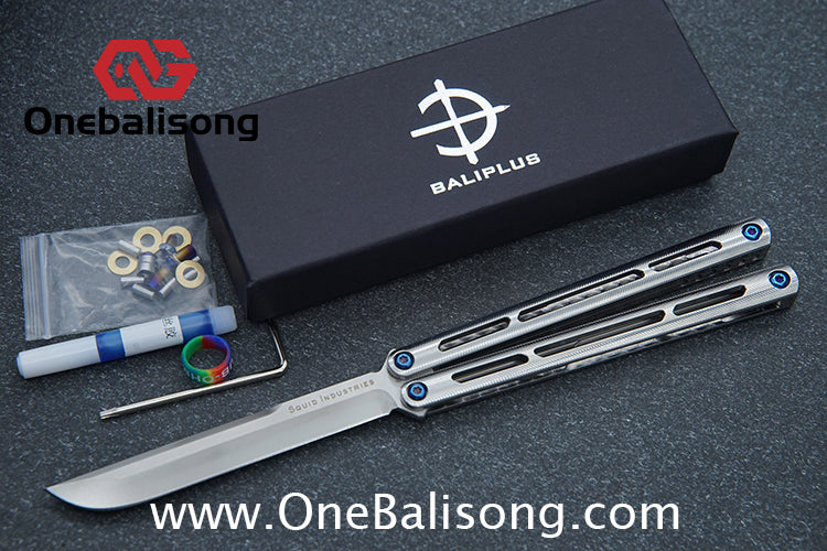 Baliplus Tsunami V4 Balisong Clone TC4 Titanium Alloy Handle VG10 Live blade Bushing