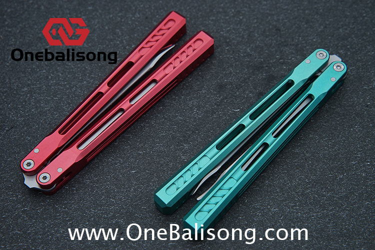 WZM Peace and Joy V3 Balisong Clone Ceramic Coating/7075 Aluminum Alloy Handle 440C Steel Tuning Fork Bushing
