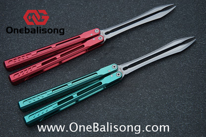 WZM Peace and Joy V3 Balisong Clone Ceramic Coating/7075 Aluminum Alloy Handle 440C Steel Tuning Fork Bushing