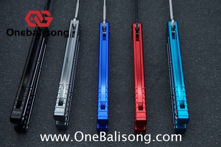 Baliplus 7075 Glossy Bright Slot Kraken V3 Aluminum Balisong Stainless Steel Blade Clone Bushing