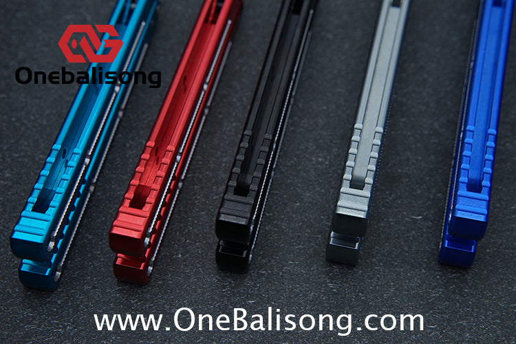 Baliplus 7075 Glossy Bright Slot Kraken V3 Aluminum Balisong Stainless Steel Blade Clone Bushing