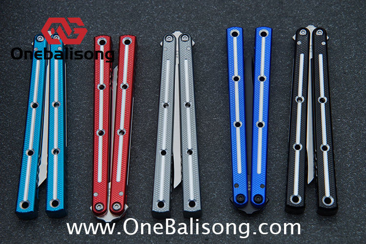 Baliplus 7075 Glossy Bright Slot Kraken V3 Aluminum Balisong Stainless Steel Blade Clone Bushing