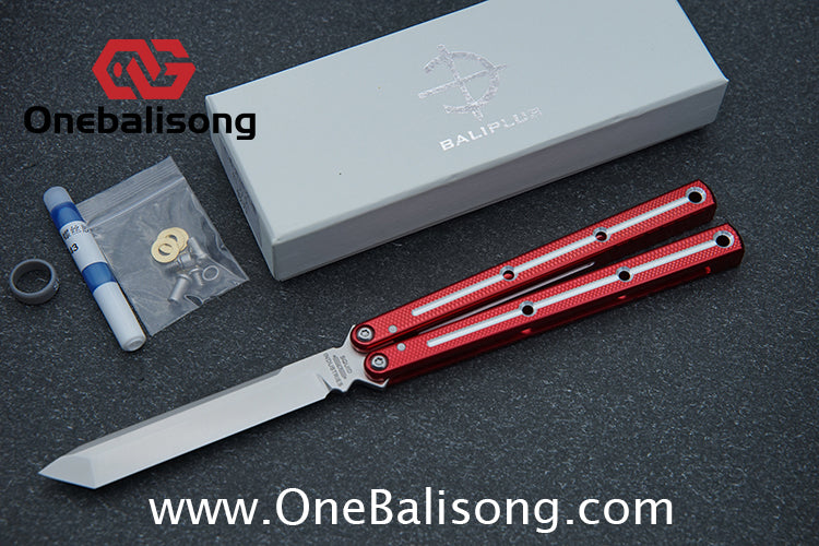 Baliplus 7075 Glossy Bright Slot Kraken V3 Aluminum Balisong Stainless Steel Blade Clone Bushing