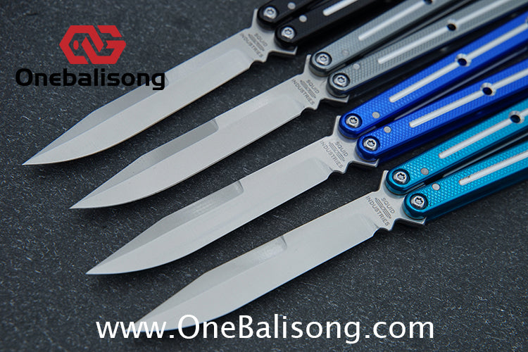 Baliplus 7075 Glossy Bright Slot Kraken V3 Aluminum Balisong Stainless Steel Blade Clone Bushing