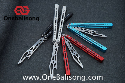 Armed Shark Pike/Barracuda Balisong Clone 7075 Aluminum Alloy Handle 5Cr15  Stainless Steel Trainer Blade Bushing