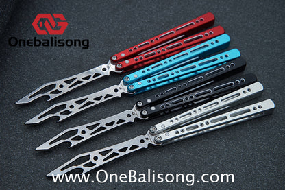 Armed Shark Pike/Barracuda Balisong Clone 7075 Aluminum Alloy Handle 5Cr15  Stainless Steel Trainer Blade Bushing