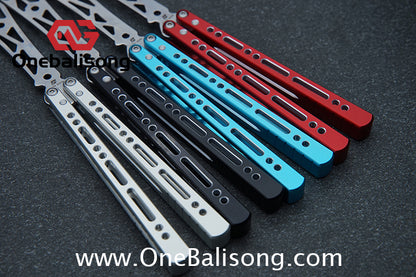 Armed Shark Pike/Barracuda Balisong Clone 7075 Aluminum Alloy Handle 5Cr15  Stainless Steel Trainer Blade Bushing