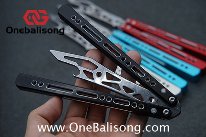 Armed Shark Pike/Barracuda Balisong Clone 7075 Aluminum Alloy Handle 5Cr15  Stainless Steel Trainer Blade Bushing