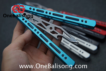 Armed Shark Pike/Barracuda Balisong Clone 7075 Aluminum Alloy Handle 5Cr15  Stainless Steel Trainer Blade Bushing