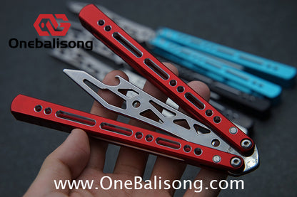 Armed Shark Pike/Barracuda Balisong Clone 7075 Aluminum Alloy Handle 5Cr15  Stainless Steel Trainer Blade Bushing