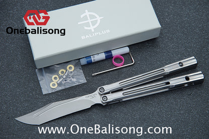 Baliplus Orca V2 Balisong Clone Flying Butterfly Clone Titanium Alloy Handle Stainless Steel Blade