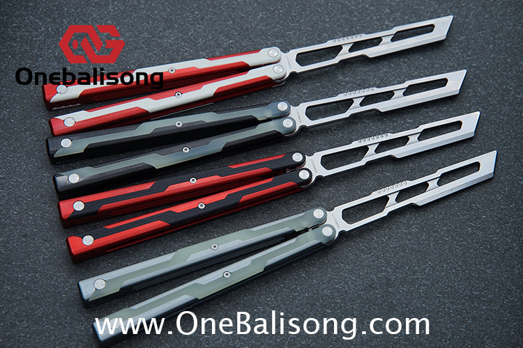 Armed Shark Ajax Clone Seven Series Aluminum Alloy G10 Patch Handle Stainless Steel Trainer Blade Bushing Balisong