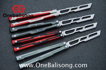 Armed Shark Ajax V1/V2 Balisong Clone Seven Series Aluminum Alloy+G10 Patch/All Aluminum  Handle Stainless Steel Trainer Blade Bushing Balisong