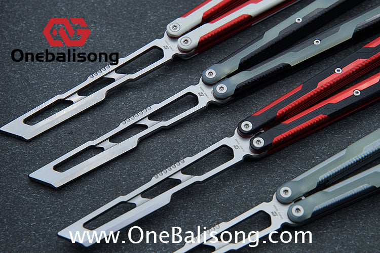 Armed Shark Ajax Clone Seven Series Aluminum Alloy G10 Patch Handle Stainless Steel Trainer Blade Bushing Balisong
