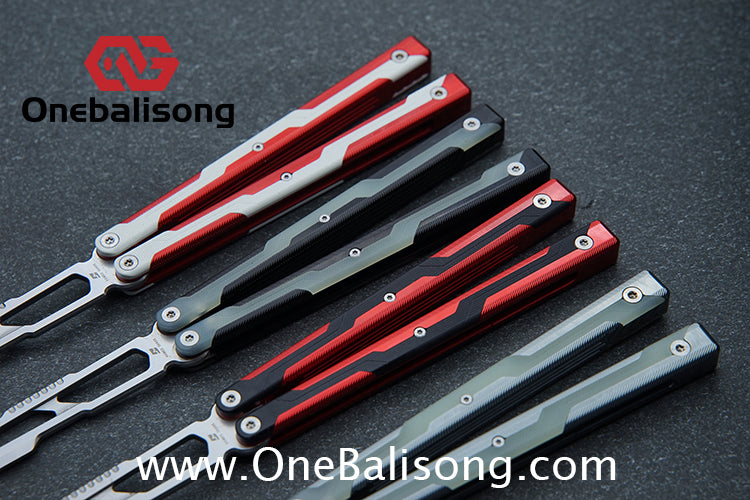 Armed Shark Ajax Clone Seven Series Aluminum Alloy G10 Patch Handle Stainless Steel Trainer Blade Bushing Balisong