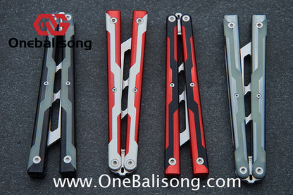 Armed Shark Ajax V1/V2 Balisong Clone Seven Series Aluminum Alloy+G10 Patch/All Aluminum  Handle Stainless Steel Trainer Blade Bushing Balisong