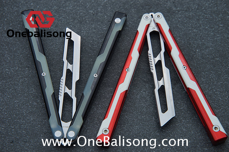 Armed Shark Ajax Clone Seven Series Aluminum Alloy G10 Patch Handle Stainless Steel Trainer Blade Bushing Balisong