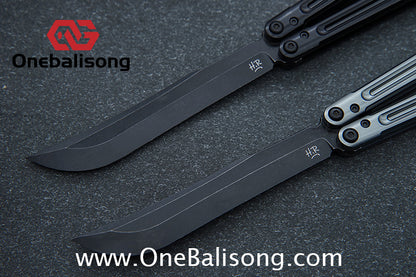 HR Killer Balisong  Seven series aluminum Handle 14c28n/vg10 Blade integrated+traditional shaft sleeve