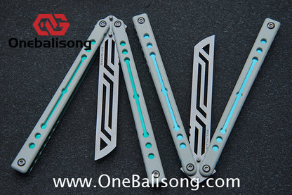 Baliplus Nautilus V1 Balisong Clone Aluminum Alloy G10 Patch Handle Stainless Steel Blade Bushing