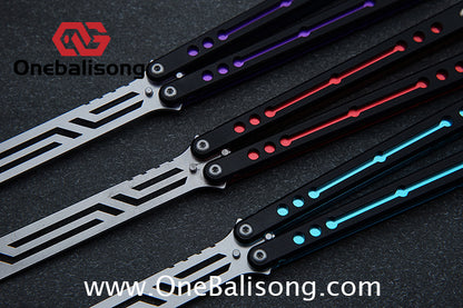 Baliplus Nautilus V1 Balisong Clone Aluminum Alloy G10 Patch Handle Stainless Steel Blade Bushing
