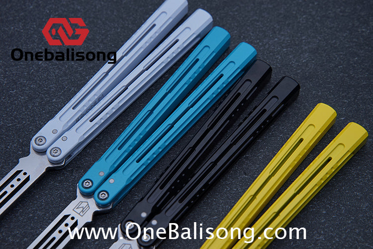 MXNIUM Skylark Balisong Aluminum Alloy Handle 9CR18MOV Stainless Steel Blade Bushing