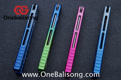 Blue River Kraken Laser Pattern Bilateral Groove Glossy Laser Pattern 7075 Aluminum Handle Black Steel Screws Balisong Stainless Steel Blade  Clone Bushing