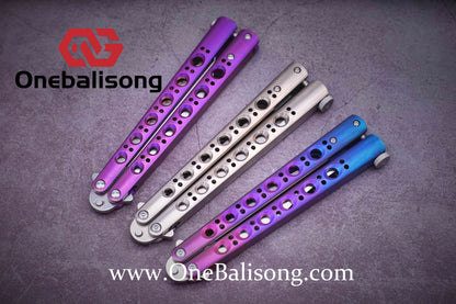 theone BM42/BM43/BM46/BM47/BM40T Balisong clone Titanium-handle stainless steel blade bushing One-piece structure