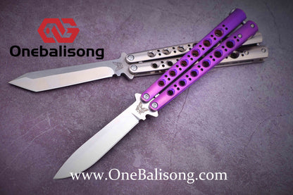theone BM42/BM43/BM46/BM47/BM40T Balisong clone Titanium-handle stainless steel blade bushing One-piece structure