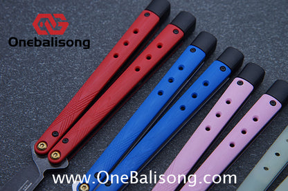 Baliplus BM99 Necron Balisong Clone Sandwich Titanium/G10+Stainless Steel Handle Live/Fake Blade Bushing