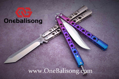 theone BM42/BM43/BM46/BM47/BM40T Balisong clone Titanium-handle stainless steel blade bushing One-piece structure