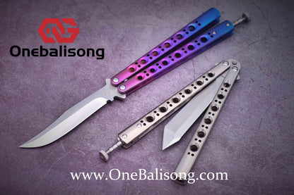 theone BM42/BM43/BM46/BM47/BM40T Balisong clone Titanium-handle stainless steel blade bushing One-piece structure