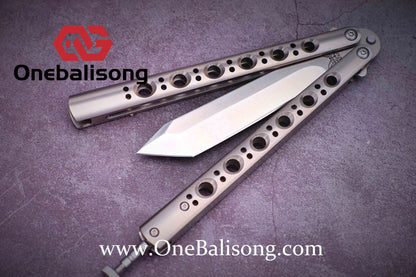 theone BM42/BM43/BM46/BM47/BM40T Balisong clone Titanium-handle stainless steel blade bushing One-piece structure