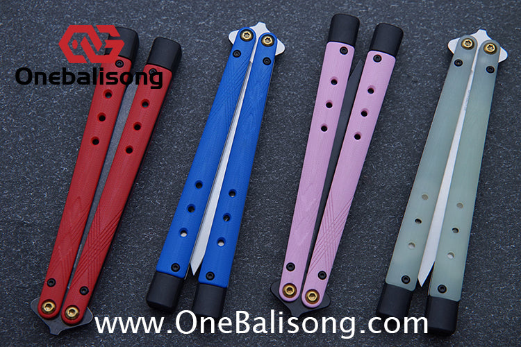 Baliplus BM99 Necron Balisong Clone Sandwich G10 Stainless Steel Handle Fake Blade Bushing