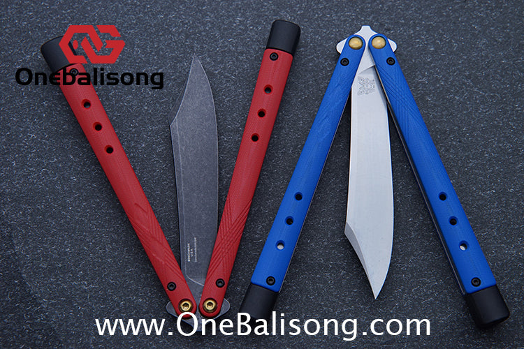 Baliplus BM99 Necron Balisong Clone Sandwich G10 Stainless Steel Handle Fake Blade Bushing