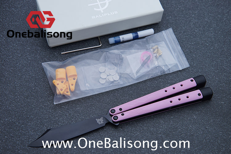 Baliplus BM99 Necron Balisong Clone Sandwich G10 Stainless Steel Handle Fake Blade Bushing