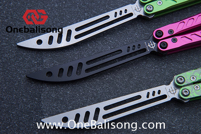 Baliplus New Aluminum Channel BB Barebones Balisong Clone 7075 Aluminum Alloy Handle 420 Stainless Steel Blade Bushing