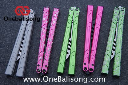 Baliplus New Aluminum Channel BB Barebones Balisong Clone 7075 Aluminum Alloy Handle 420 Stainless Steel Blade Bushing