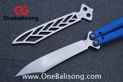 Baliplus BM99 Necron Balisong Clone Sandwich Titanium/G10+Stainless Steel Handle Live/Fake Blade Bushing