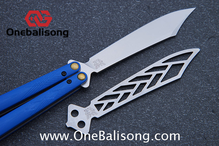 Baliplus Titanium lining BM99 Necron Balisong Clone Sandwich Titanium Handle Live Blade Bushing