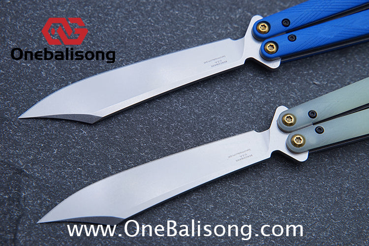 Baliplus Titanium lining BM99 Necron Balisong Clone Sandwich Titanium Handle Live Blade Bushing