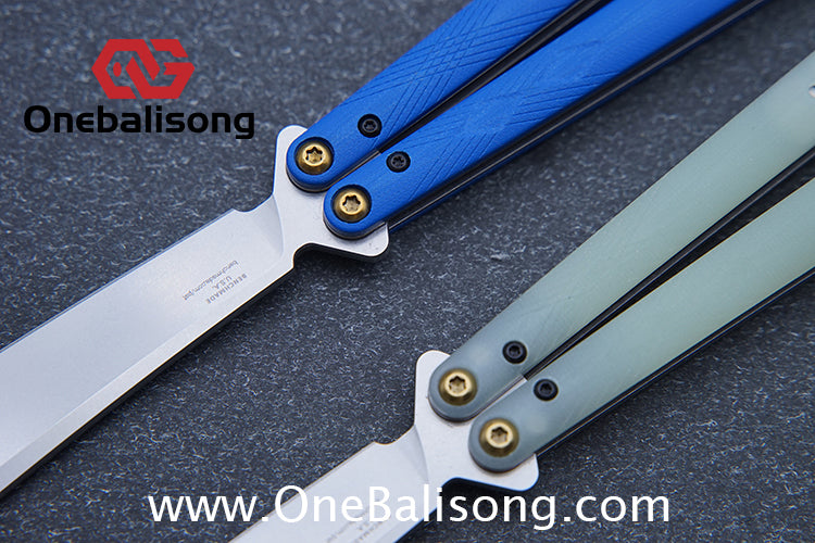 Baliplus Titanium lining BM99 Necron Balisong Clone Sandwich Titanium Handle Live Blade Bushing