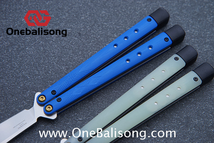 Baliplus Titanium lining BM99 Necron Balisong Clone Sandwich Titanium Handle Live Blade Bushing