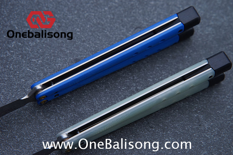 Baliplus Titanium lining BM99 Necron Balisong Clone Sandwich Titanium Handle Live Blade Bushing