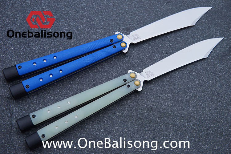 Baliplus Titanium lining BM99 Necron Balisong Clone Sandwich Titanium Handle Live Blade Bushing